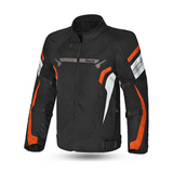 BELA HIGHLAND Men's Motorcycle Jacket Black White Orange