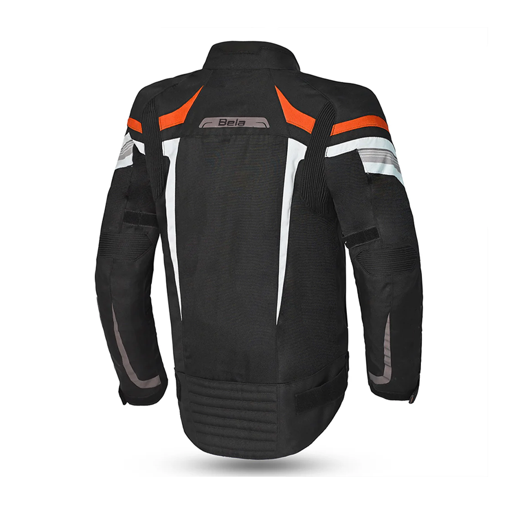 BELA HIGHLAND Men's Motorcycle Jacket Black White Orange – 3 – Maximomoto PT