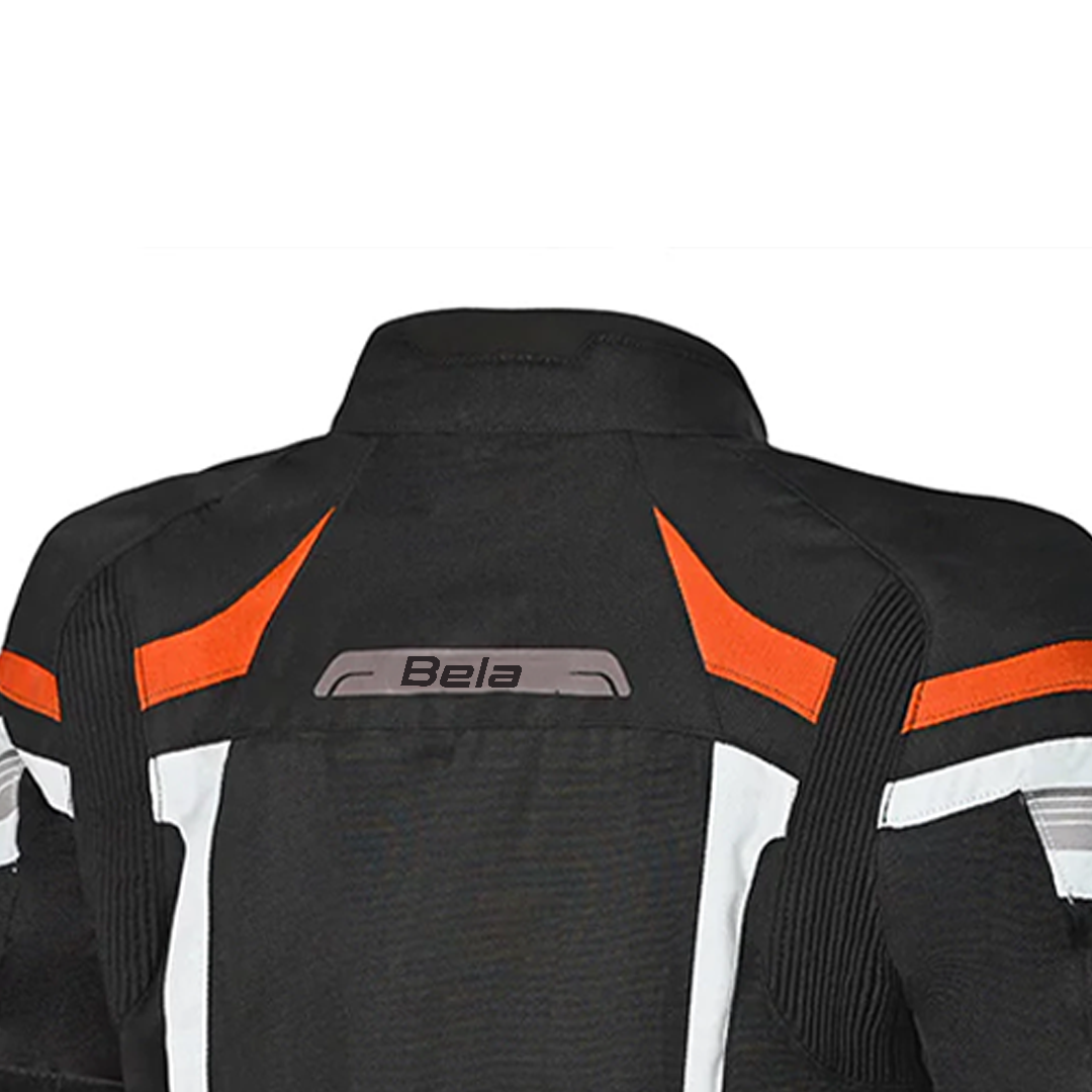 BELA HIGHLAND Men's Motorcycle Jacket Black White Orange – 4 – Maximomoto PT