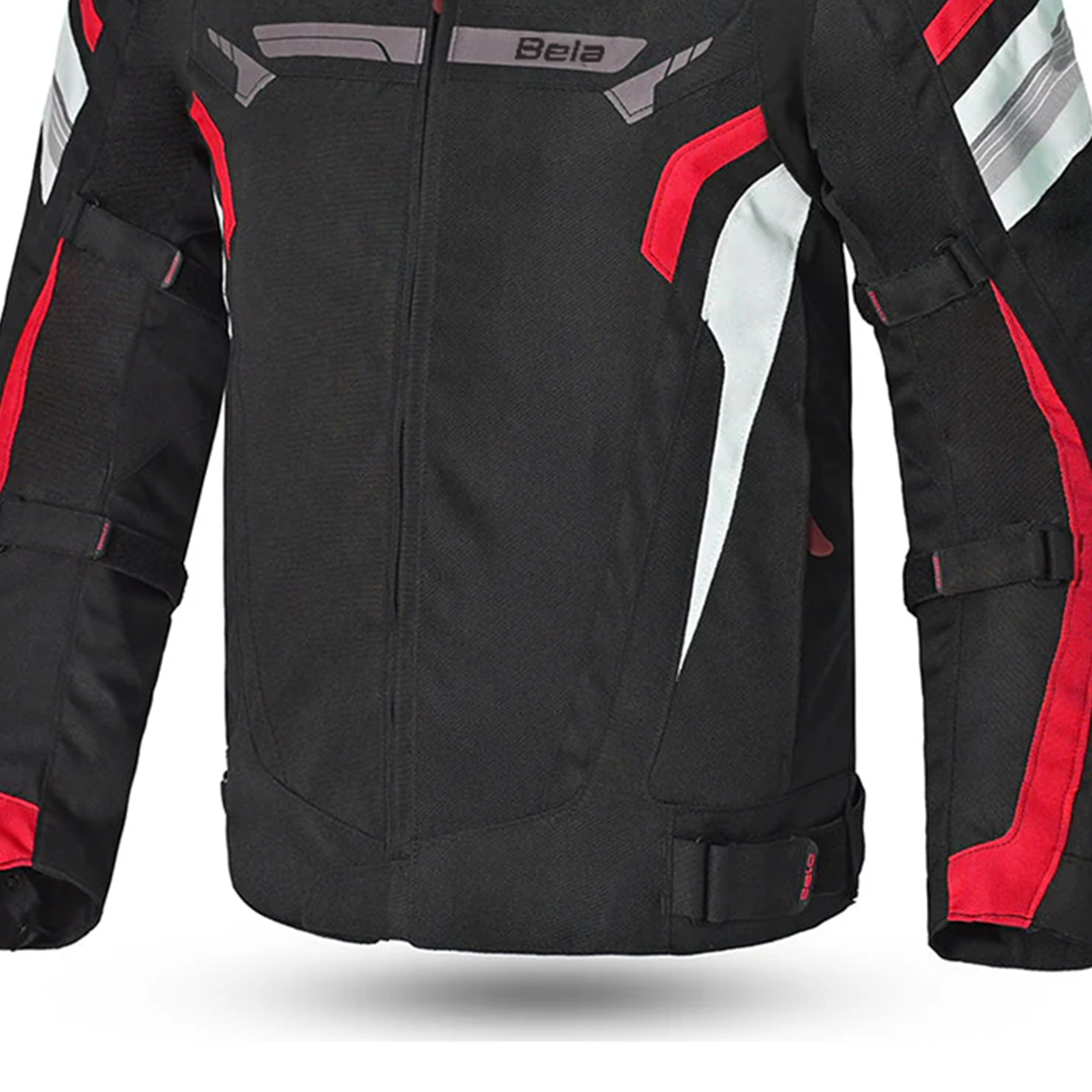 BELA HIGHLAND Motorcycle Men's Jacket Black White Red – 4 – Maximomoto PT