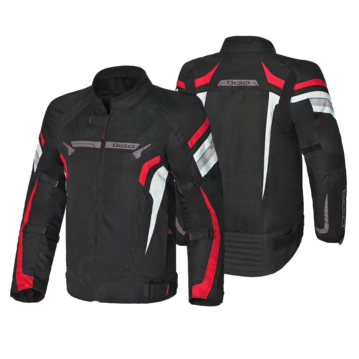 BELA HIGHLAND Moto Homem Casaco Preto Branco Vermelho  - Imagem dupla de Casacos
