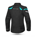BELA HIGHLAND Women's Motorcycle Jacket Turquoise Black