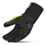 BELA HIGHWAY WINTER WP Moto Couro Luvas Preto Fluorescente Amarelo - Imagem do verso das luvas