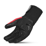 BELA HIGHWAY WINTER WP Moto Couro Luvas Preto Vermelho - Imagem do verso das luvas