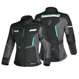 BELA HURRICANE 3 in 1 Women's Motorcycle Jacket Turquoise Black