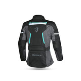 BELA HURRICANE 3 Em 1 Moto Senhora Casaco Turquesa Preto - Imagem traseira da ja Casacos