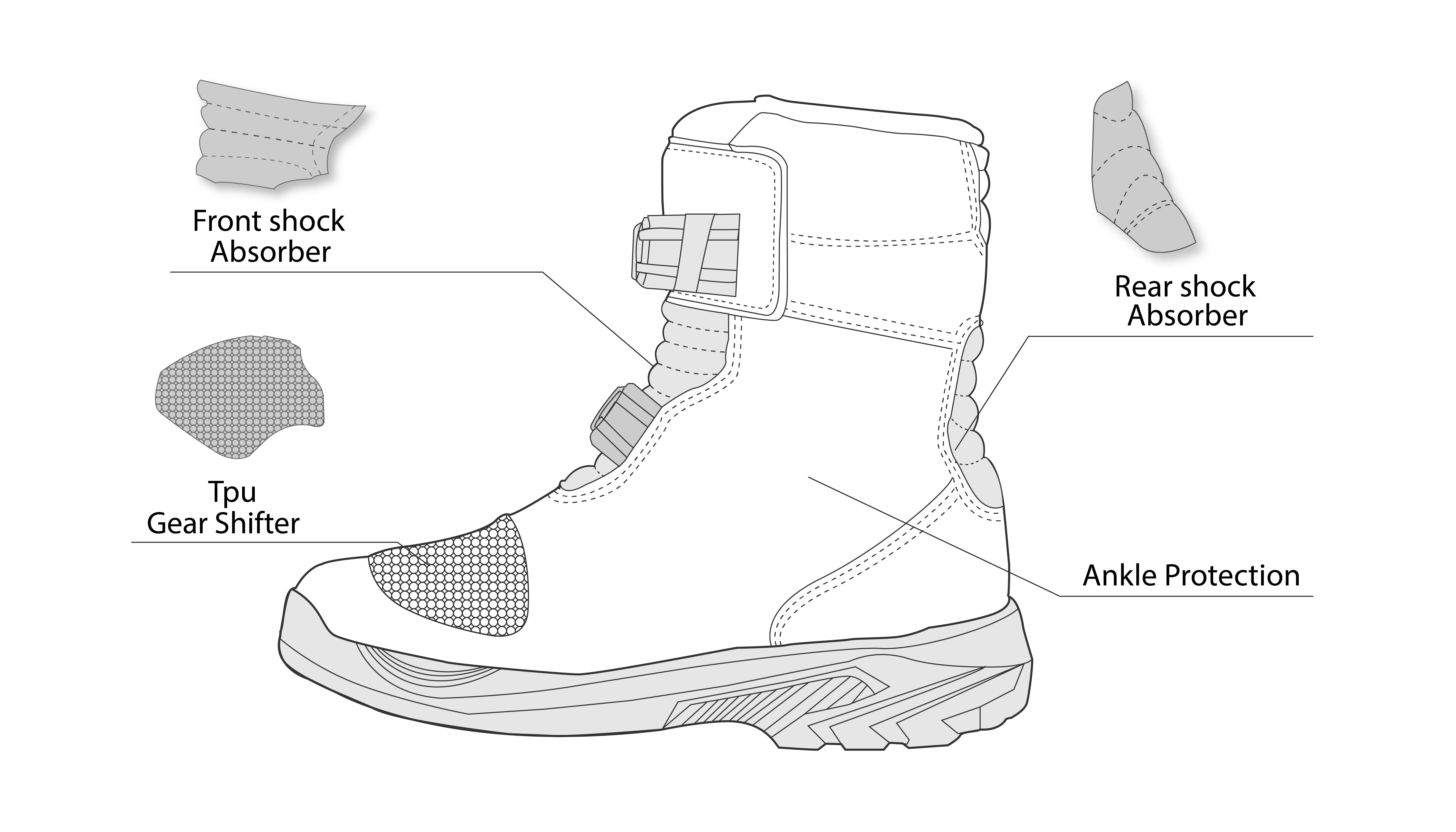 BELA Junior Moto Motocross Couro Botas Castanho - Imagem vetorial 3 de botas