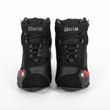 BELA KIVA Motorcycle Leather Boots for Men, Black and Red