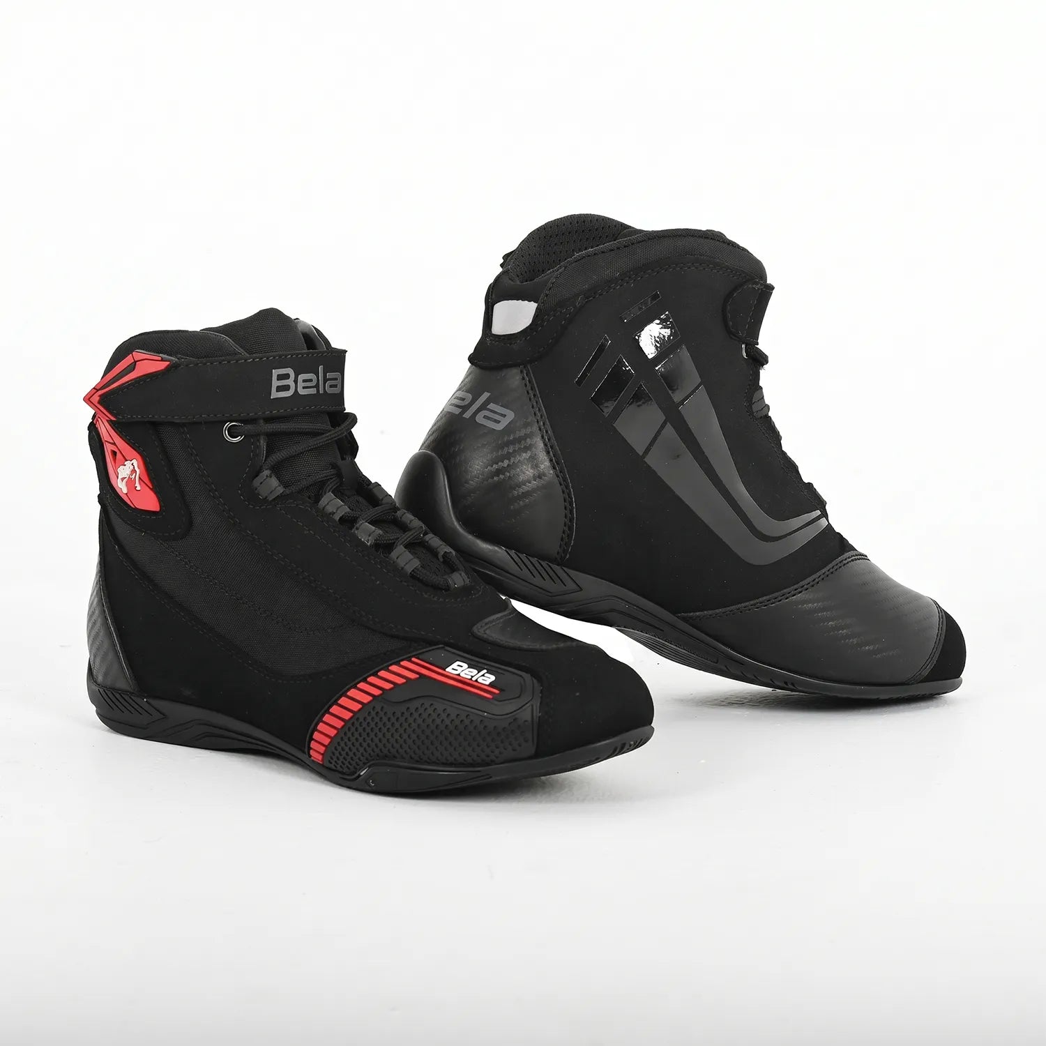 BELA KIVA Motorcycle Leather Boots for Men, Black and Red – 1 – Maximomoto PT
