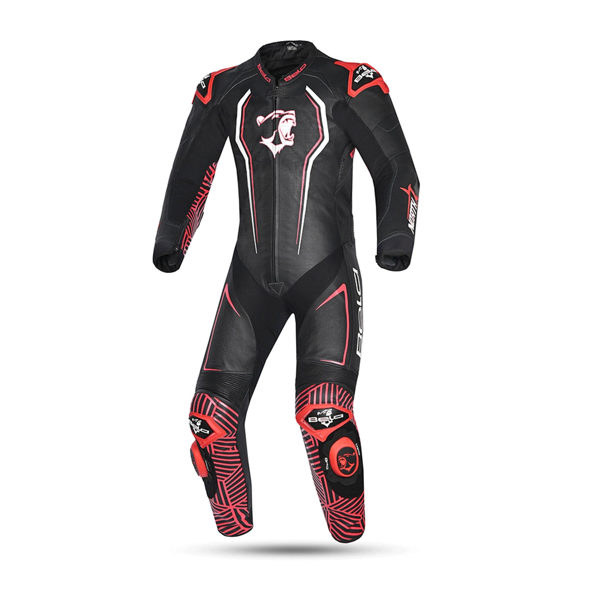 BELA MONO 1 PC NORTH STAR Moto Fatos Preto Branco Vermelho - imagem frontal do terno