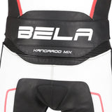 BELA North Star 2 PC Moto Fotas Preto Branco Vermelho - Imagem central do traje de frente.