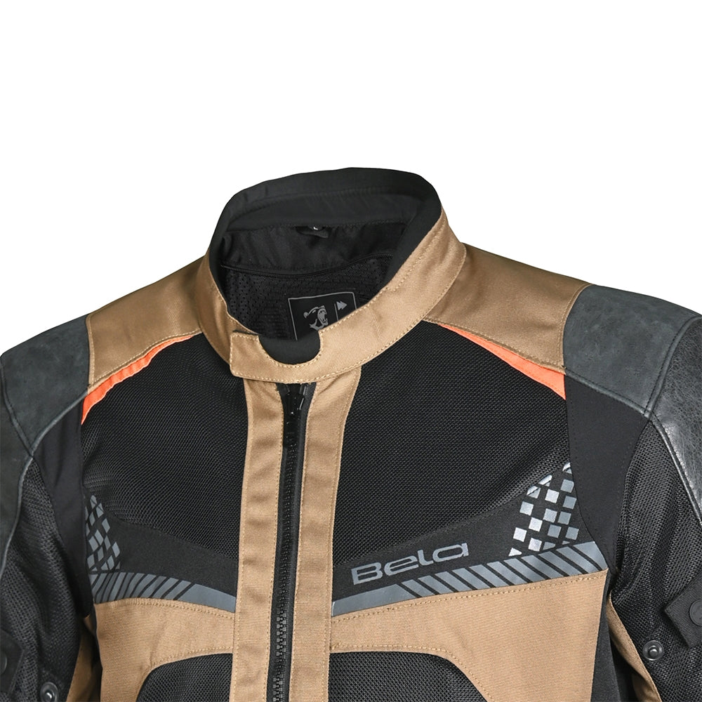 BELA ONSAKER Moto Textil Casacos Areia Preta Laranja - Imagem frontal superior da Casacos