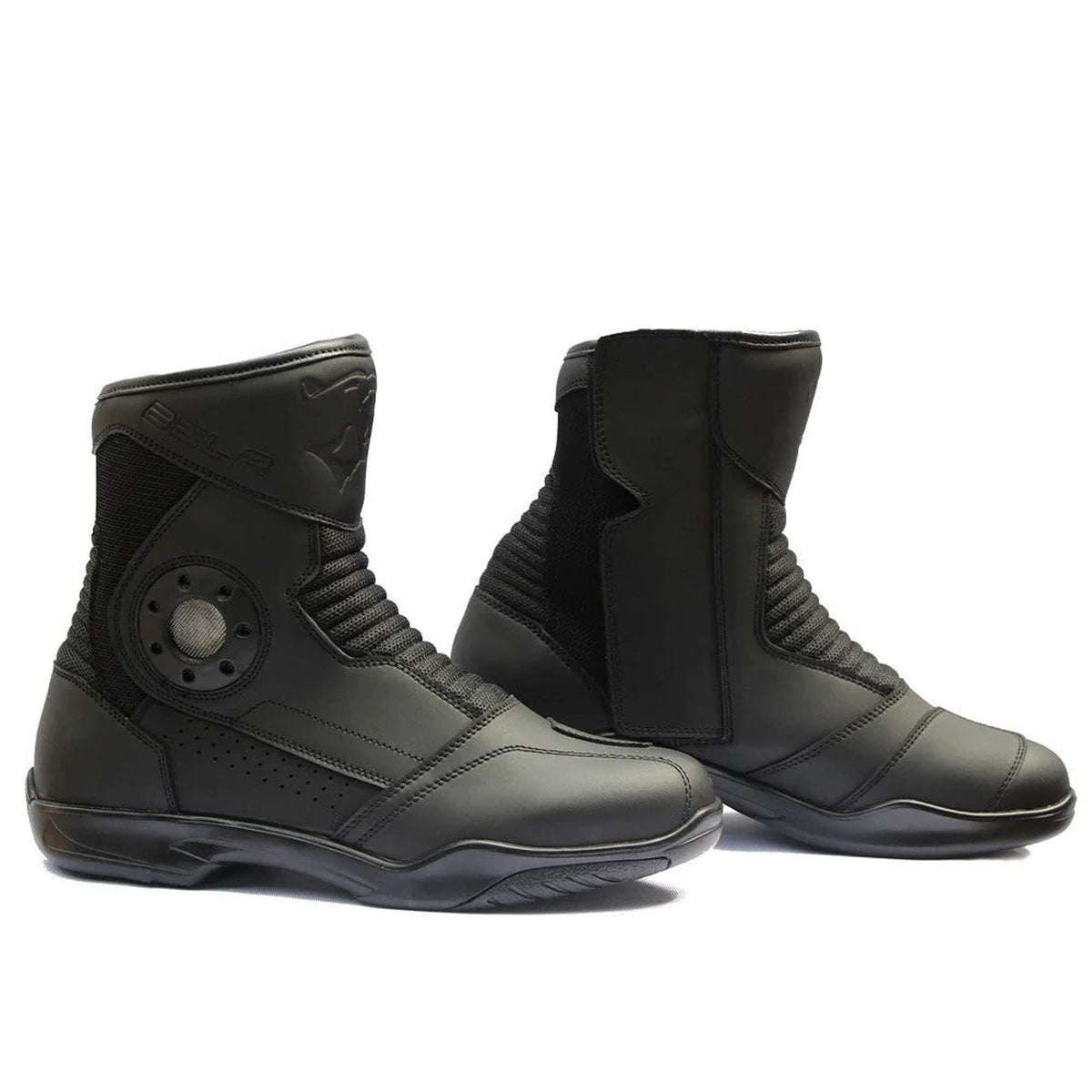 BELA Prime Curto Botas De Moto Homem Couro Preto