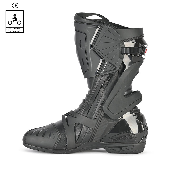 BELA RACE PRO ( R-6) Moto Couro Botas Preto- Imagem do lado esquerdo de Boots