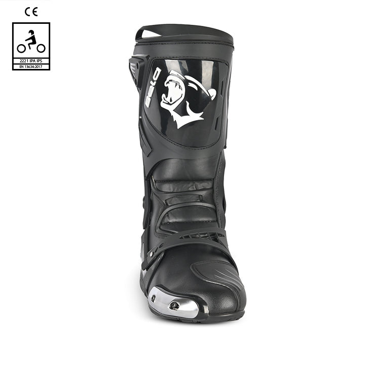 BELA RACE PRO ( R-6) Moto Couro Botas Preto- Imagem frontal da Boots