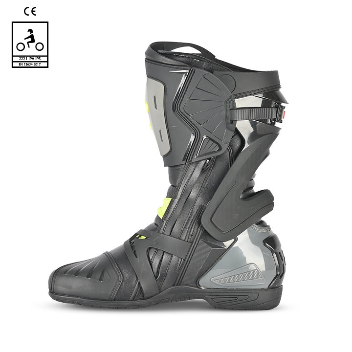 BELA RACE PRO (R-6) Moto Couro Botas Preto - Imagem do lado esquerdo de Boots