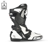 BELA RACE PRO (R-6) Moto Couro Botas Preto Branco - Imagem do lado direito de Boots