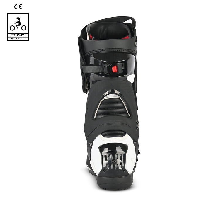 BELA RACE PRO (R-6) Moto Couro Botas Preto Branco - Imagem do verso de Boots