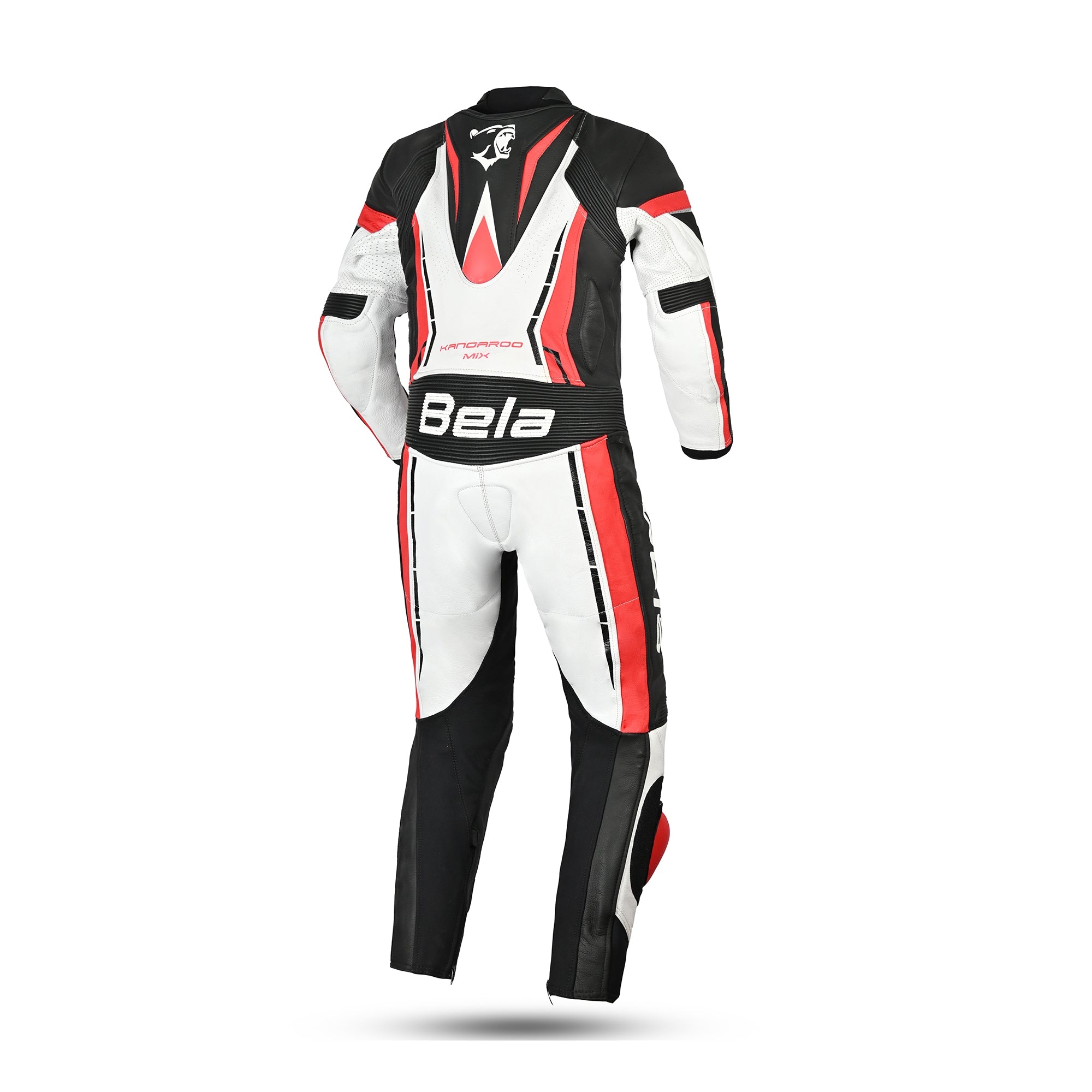 BELA ROCKET KIDS 1 PC Moto Fatos Branco Vermelho - Imagem traseira do terno