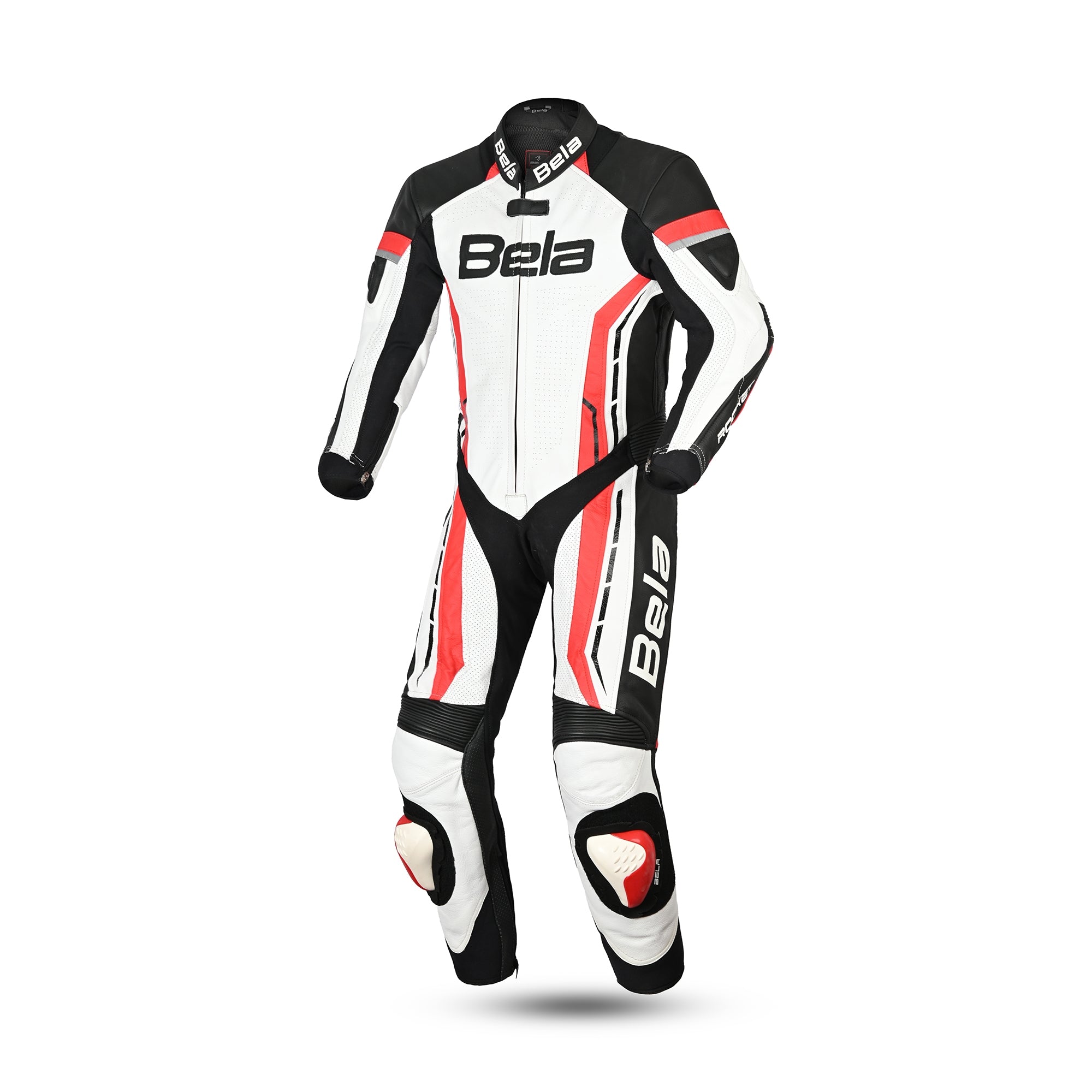 BELA ROCKET KIDS 1 PC Moto Fatos Branco Vermelho - imagem frontal do terno