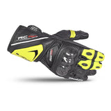 BELA ROCKET Motorcycle Leather Long Gloves Black Fluorescent Yellow
