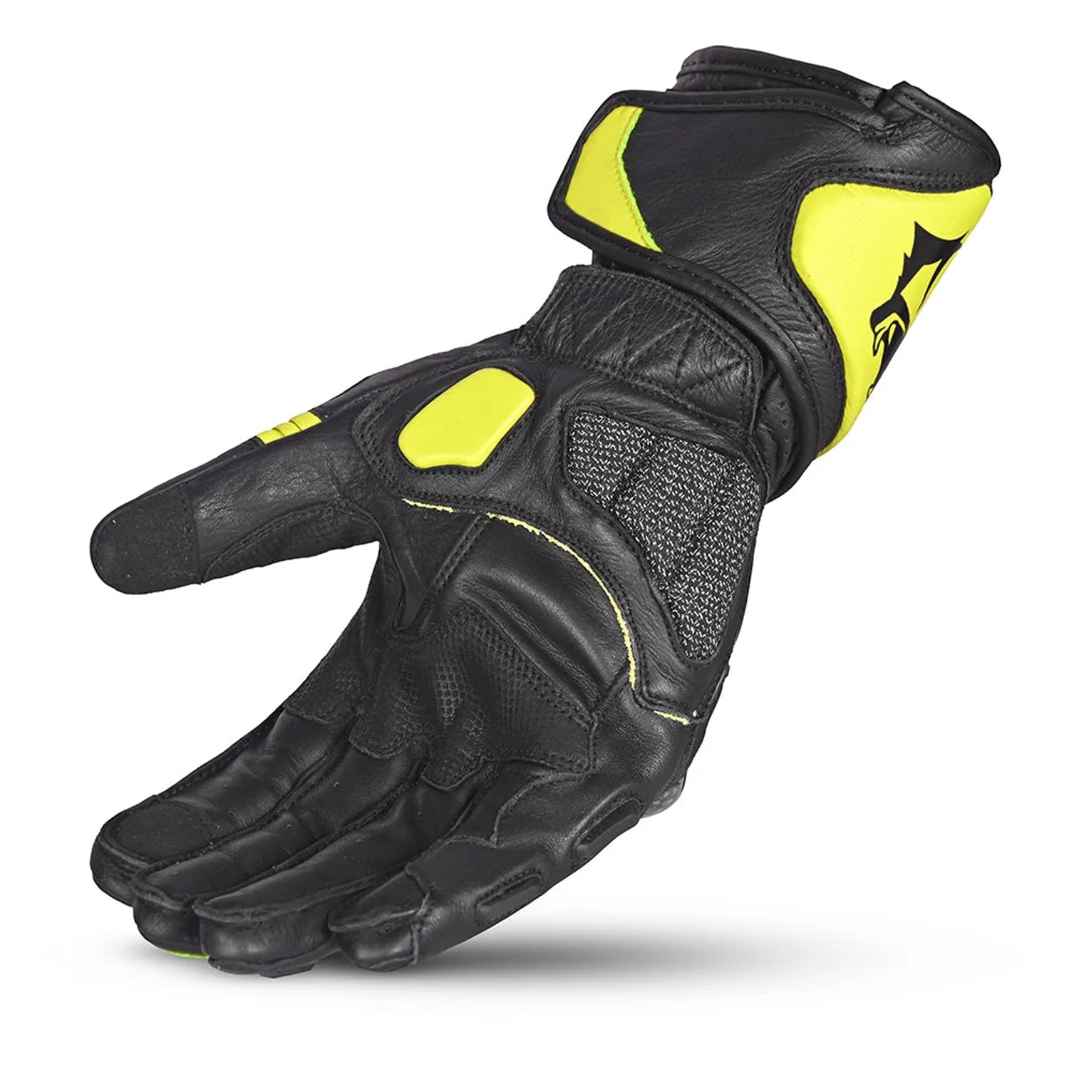 BELA ROCKET Motorcycle Leather Long Gloves Black Fluorescent Yellow – 4 – Maximomoto PT