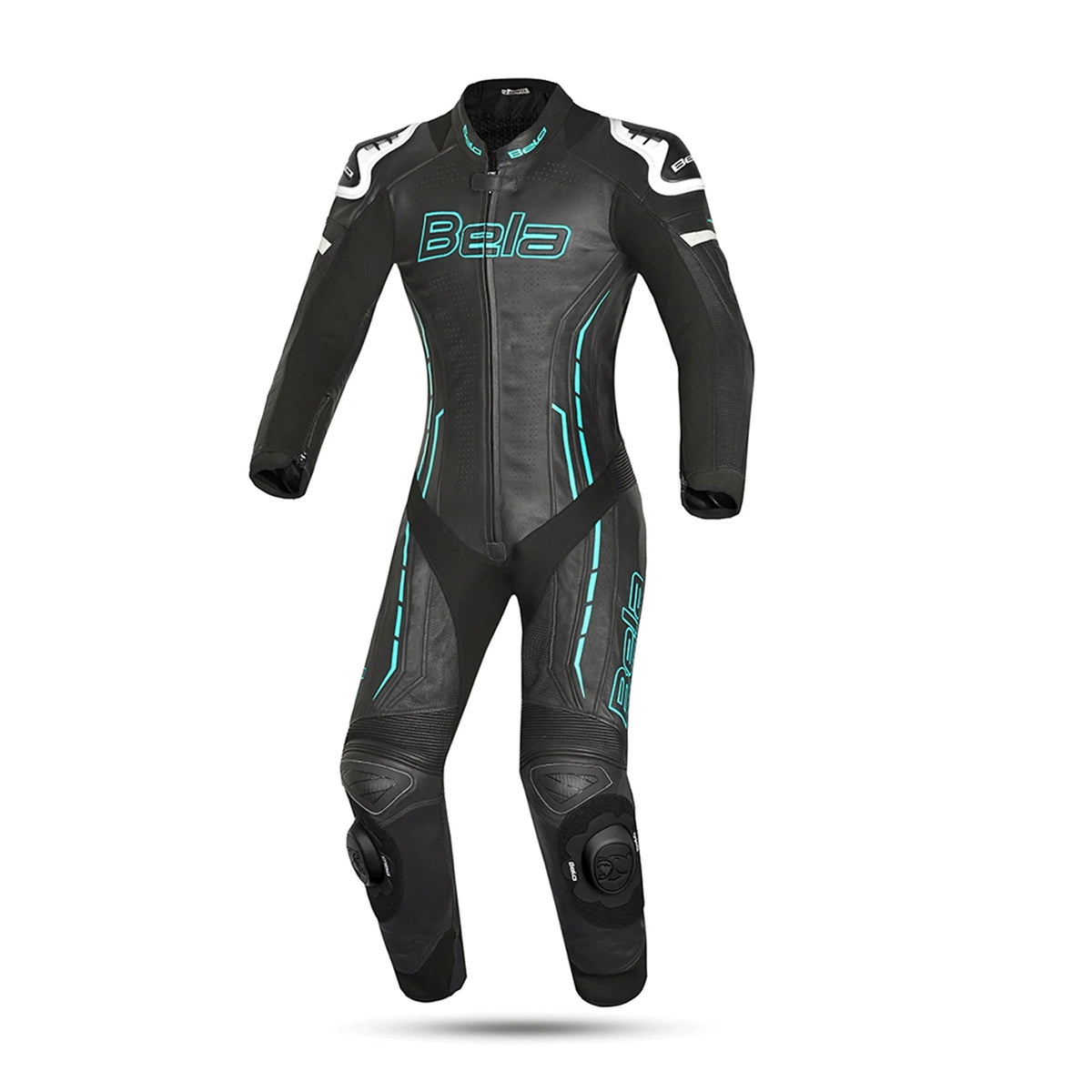 BELA ROCKET MIX 1 PC Senhora Moto Fato Branco Preto Azul