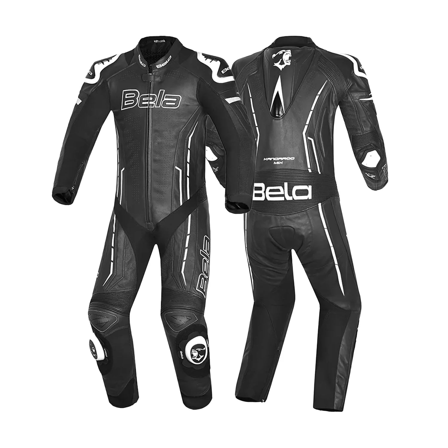 BELA ROCKET MIX KANGAROO 1 PC Motorcycle Leather Suit Black White – 2 – Maximomoto PT