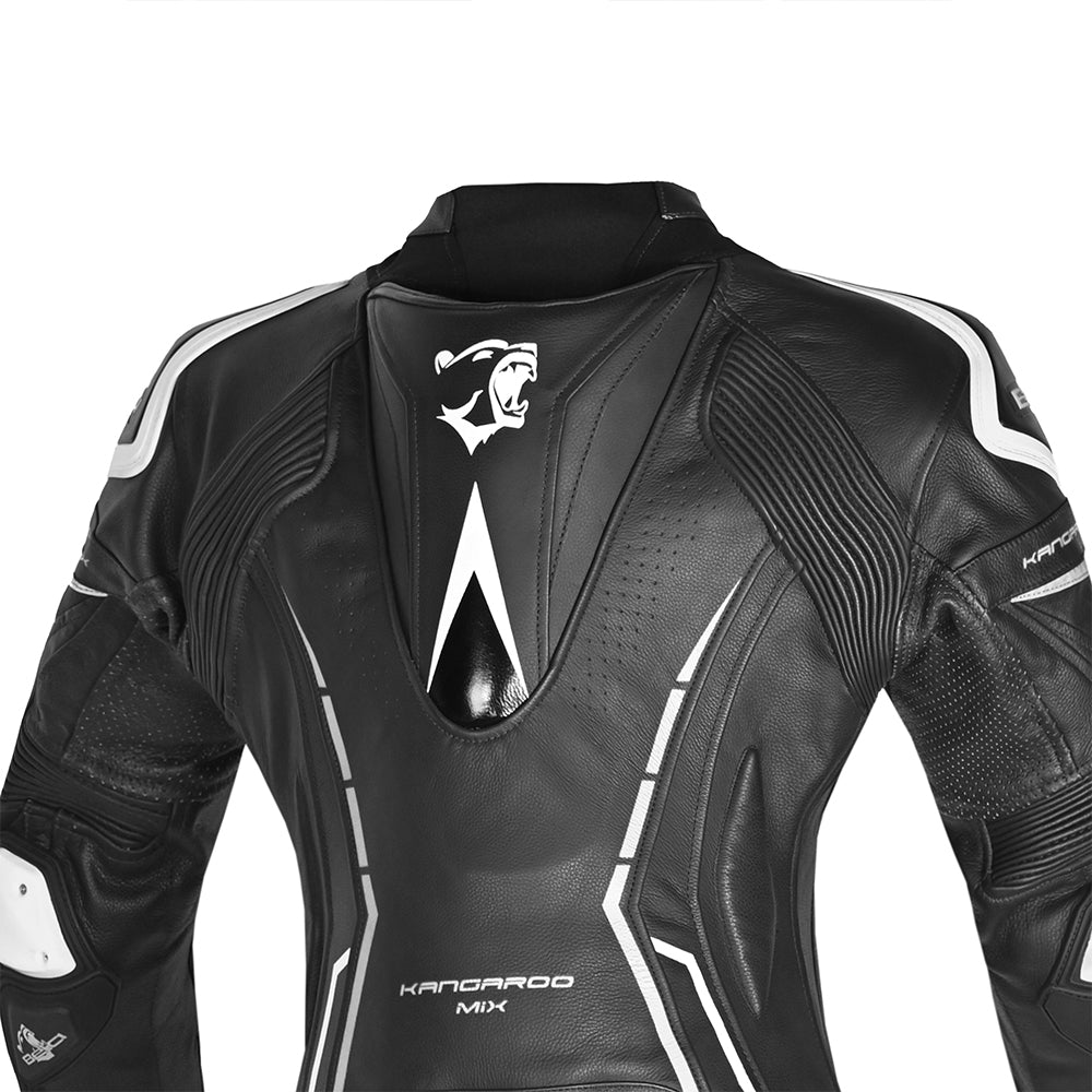 BELA ROCKET MIX KANGAROO 1 PC Moto Senhora Fato Preto Blanco - Imagem da parte superior das costas do terno