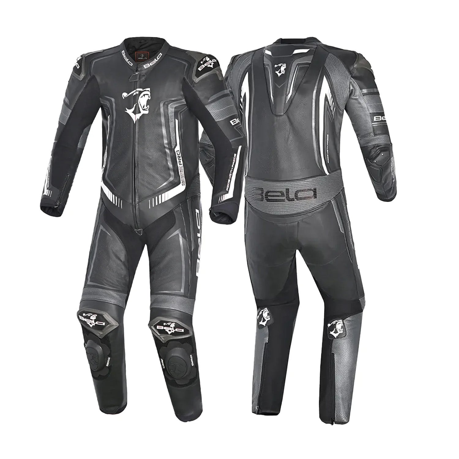 BELA ROCKET MIX KANGAROO 2 PC Motorcycle Leather Suit Black Anthracite – 2 – Maximomoto PT