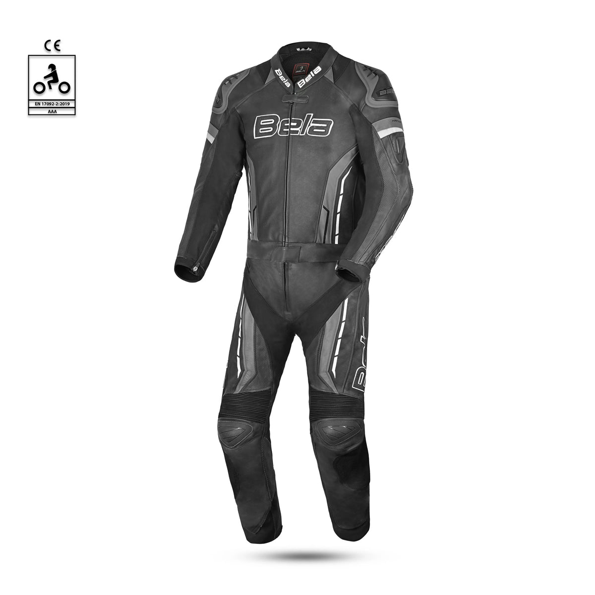 BELA ROCKET MIX KANGAROO 2 PC Motorcycle Leather Suit Black Anthracite