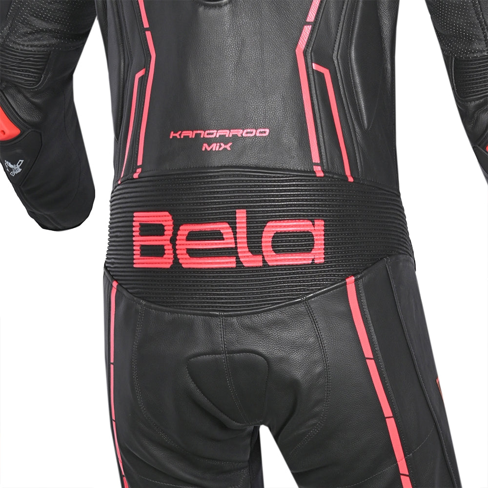 BELA ROCKET Mix Kangaroo 1 PC Moto Couro Fato Preto Vermelho - Imagem inferior do terno