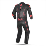 BELA ROCKET Mix Kangaroo 1 PC Moto Couro Fato Preto Vermelho - Imagem traseira do terno