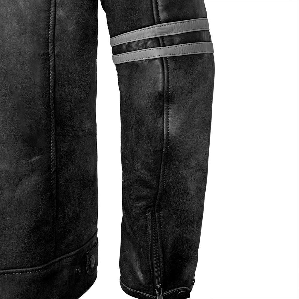 BELA ROYAL RIDER VINATGE Motorcycle Jacket Black Gray Leather – 3 – Maximomoto PT
