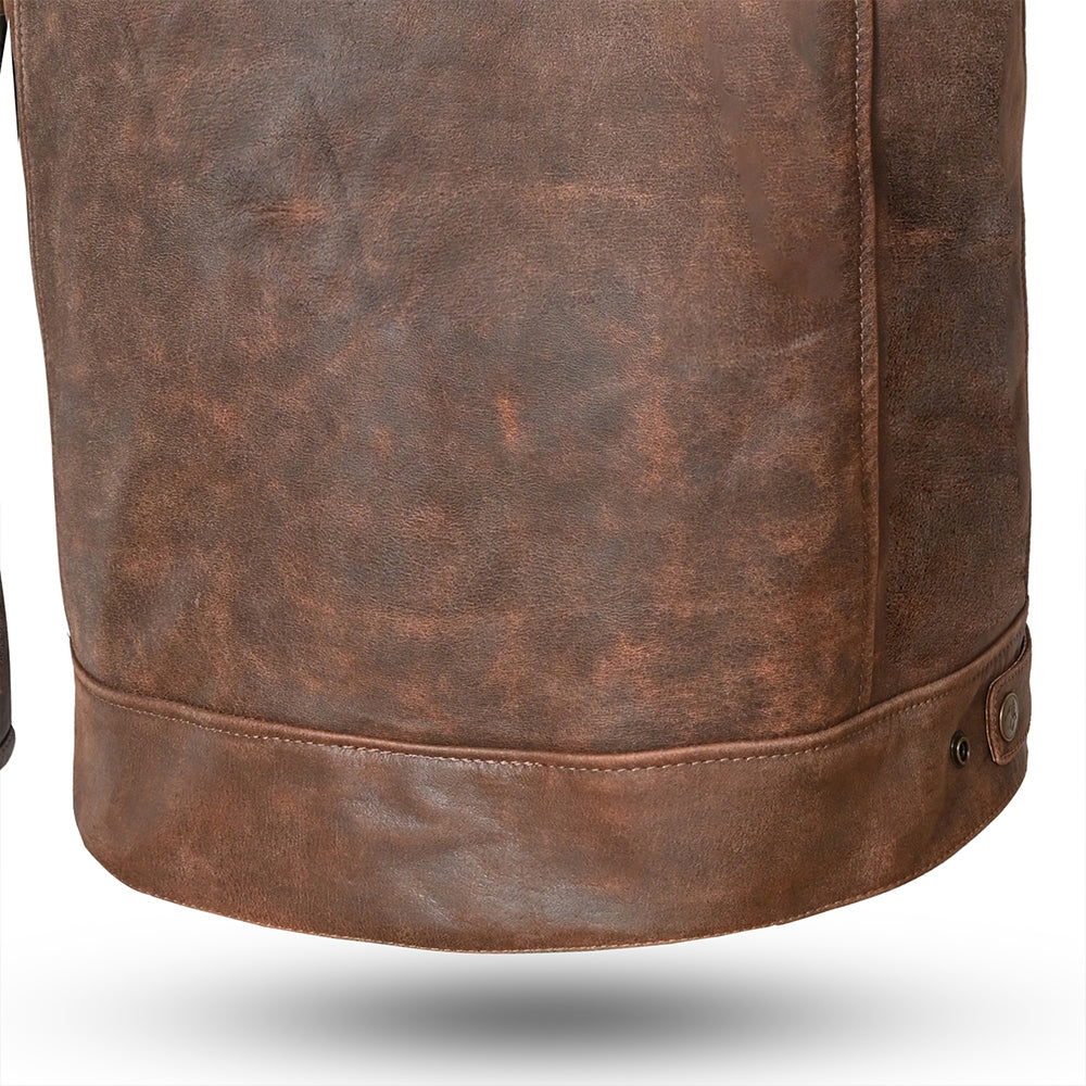 BELA ROYAL RIDER VINTAGE Moto Casacos Bege Marrom - Imagem central traseira da Casacos