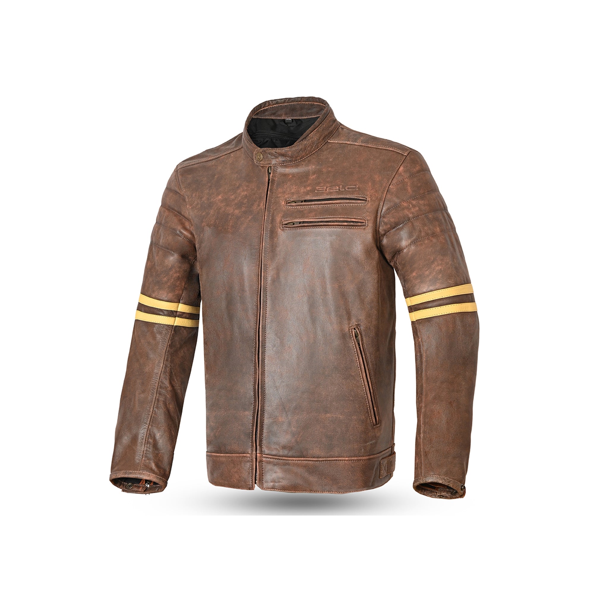 BELA ROYAL RIDER VINTAGE Moto Casacos Bege Marrom - Imagem frontal da Casacos 