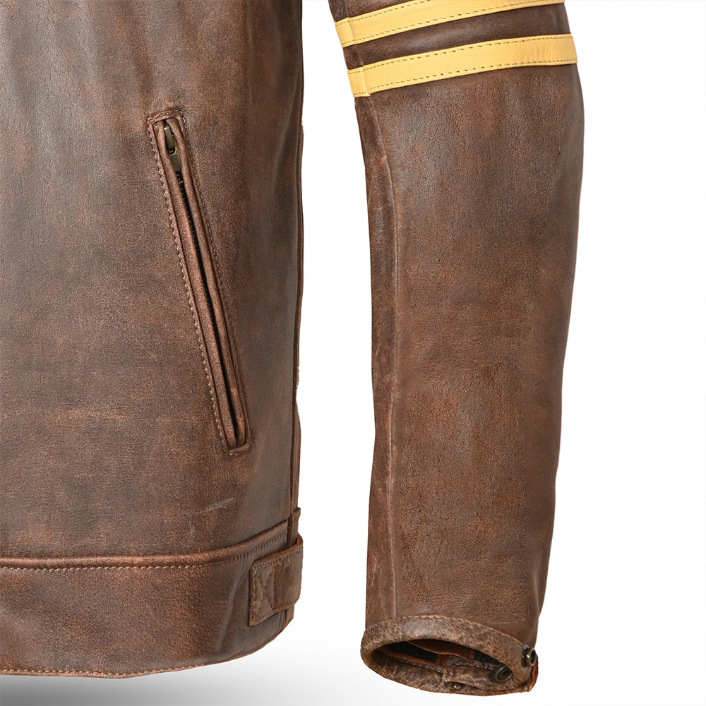 BELA ROYAL RIDER VINTAGE Moto Casacos Bege Marrom - Imagem frontal esquerda da Casacos