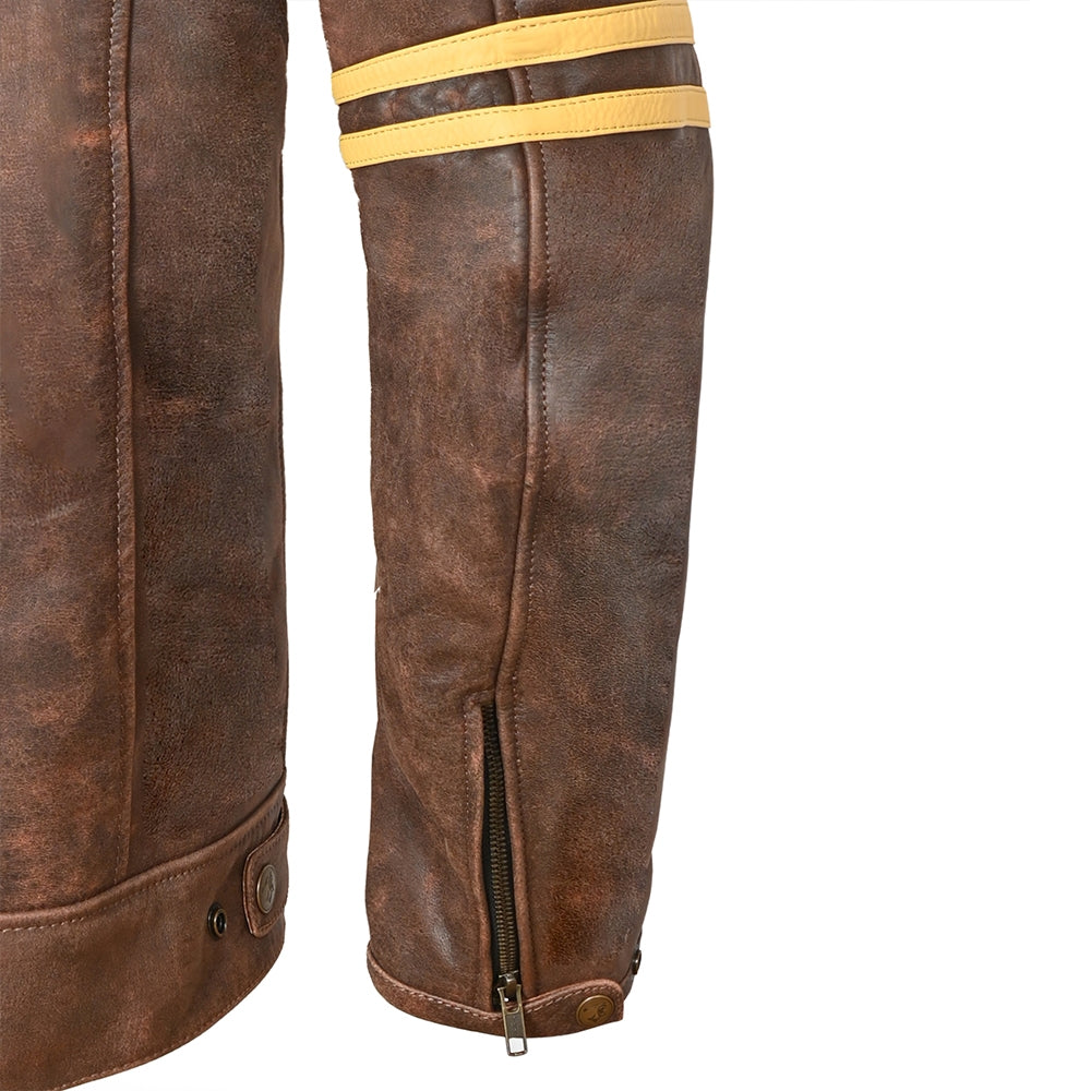 BELA ROYAL RIDER VINTAGE Moto Casacos Bege Marrom - Imagem traseira direita da Casacos