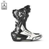 BELA SPEEDO 2.0 Couro Moto Botas Preto Branco - Imagem do lado direito de Boots