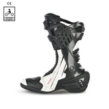 BELA SPEEDO 2.0 Couro Moto Botas Preto Branco - Imagem do lado esquerdo de Boots