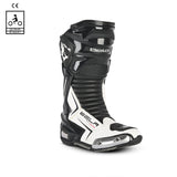 BELA SPEEDO 2.0 Couro Moto Botas Preto Branco - Imagem frontal da Boots