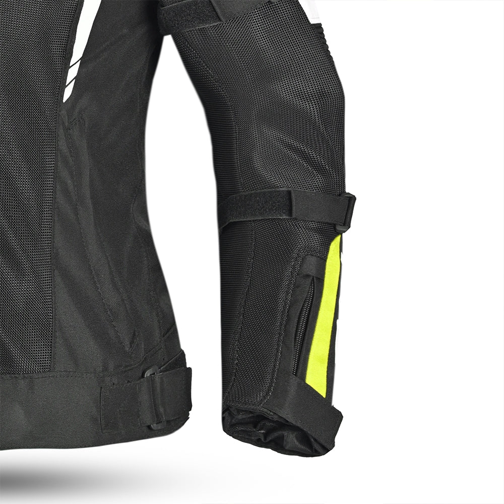 BELA SPRINTER Moto Senhora Textil Casacos Preto Amarelo Fluo - Imagem frontal esquerda da Casacos