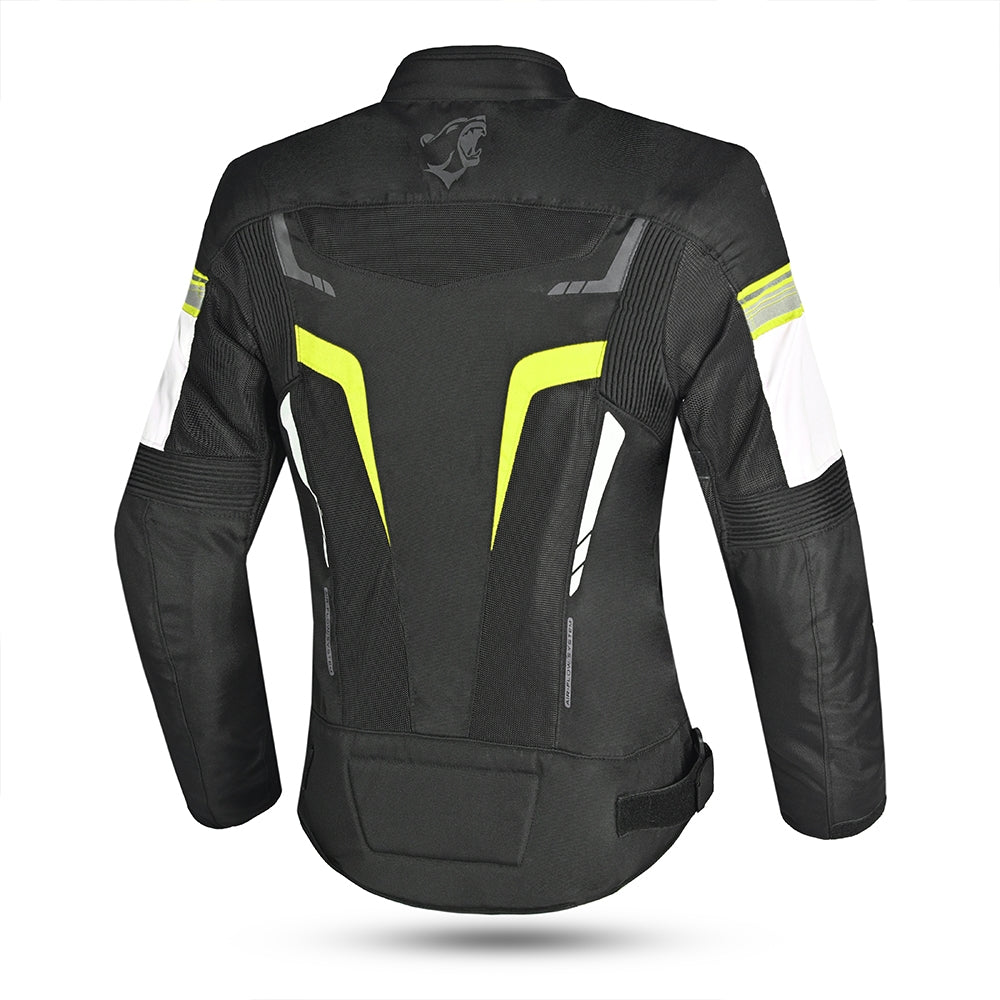 BELA SPRINTER Moto Senhora Textil Casacos Preto Amarelo Fluo - Imagem traseira da ja Casacos
