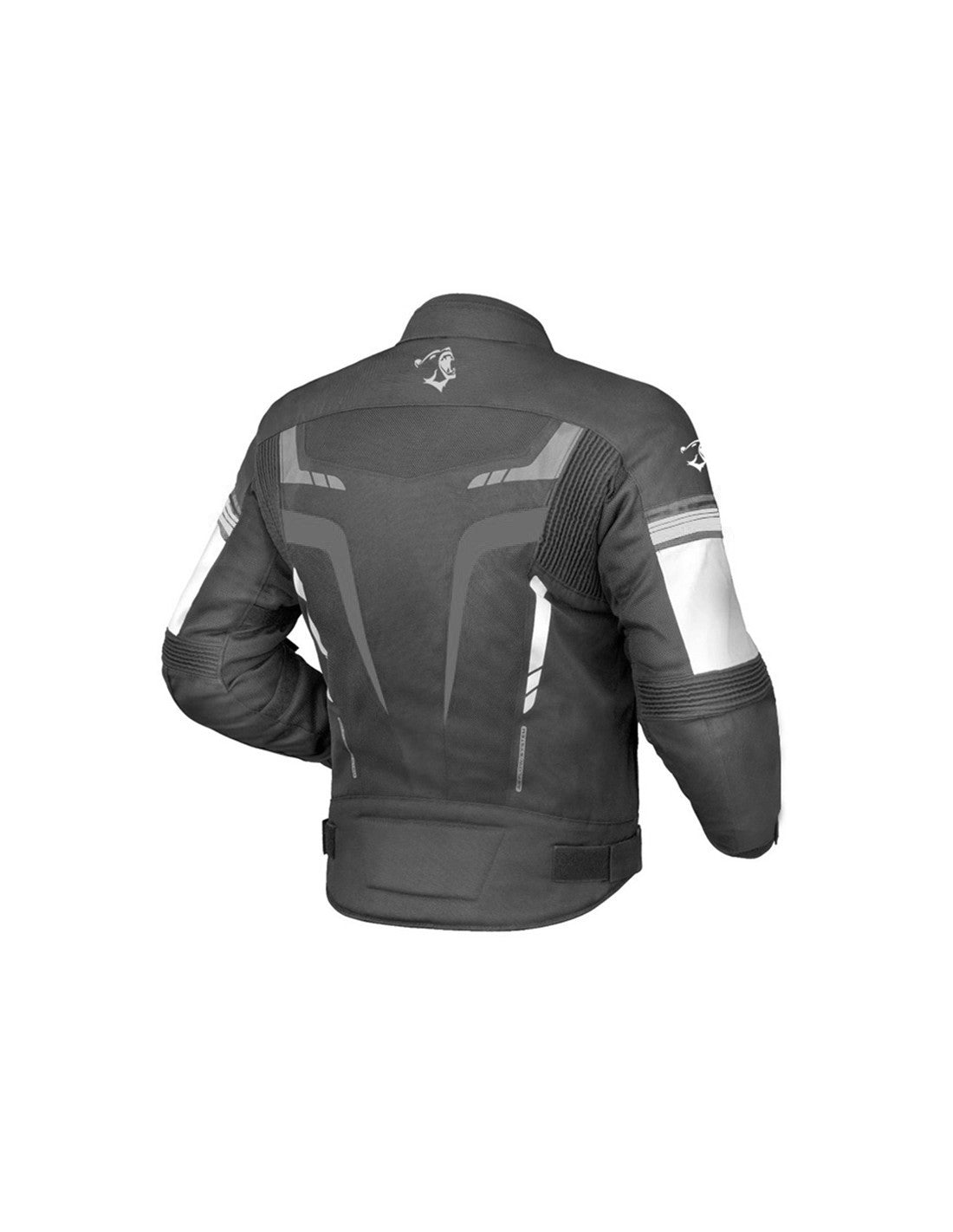 BELA SPRINTER Moto Textil Casaco Preto Branco Cinza - Imagem traseira da ja Casacos