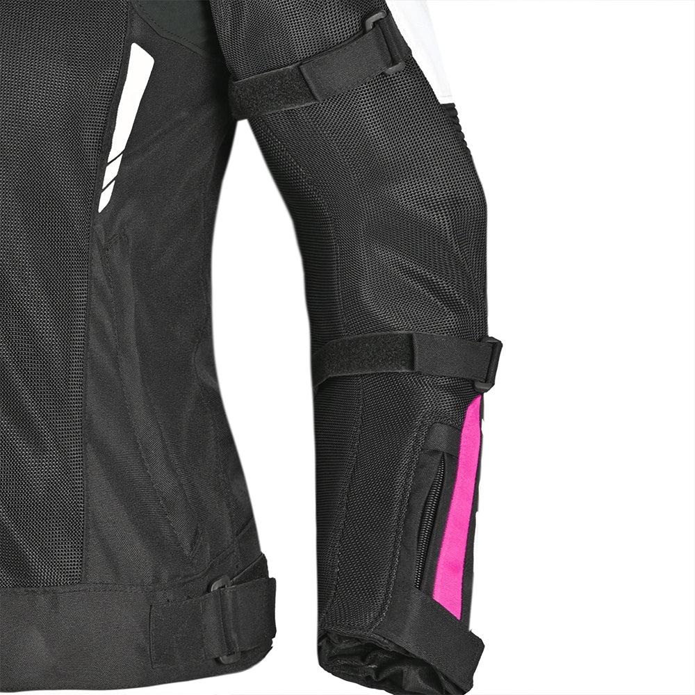 BELA SPRINTER Moto Textil Senhora Casacos Preto Rosa - Imagem frontal esquerda da Casacos
