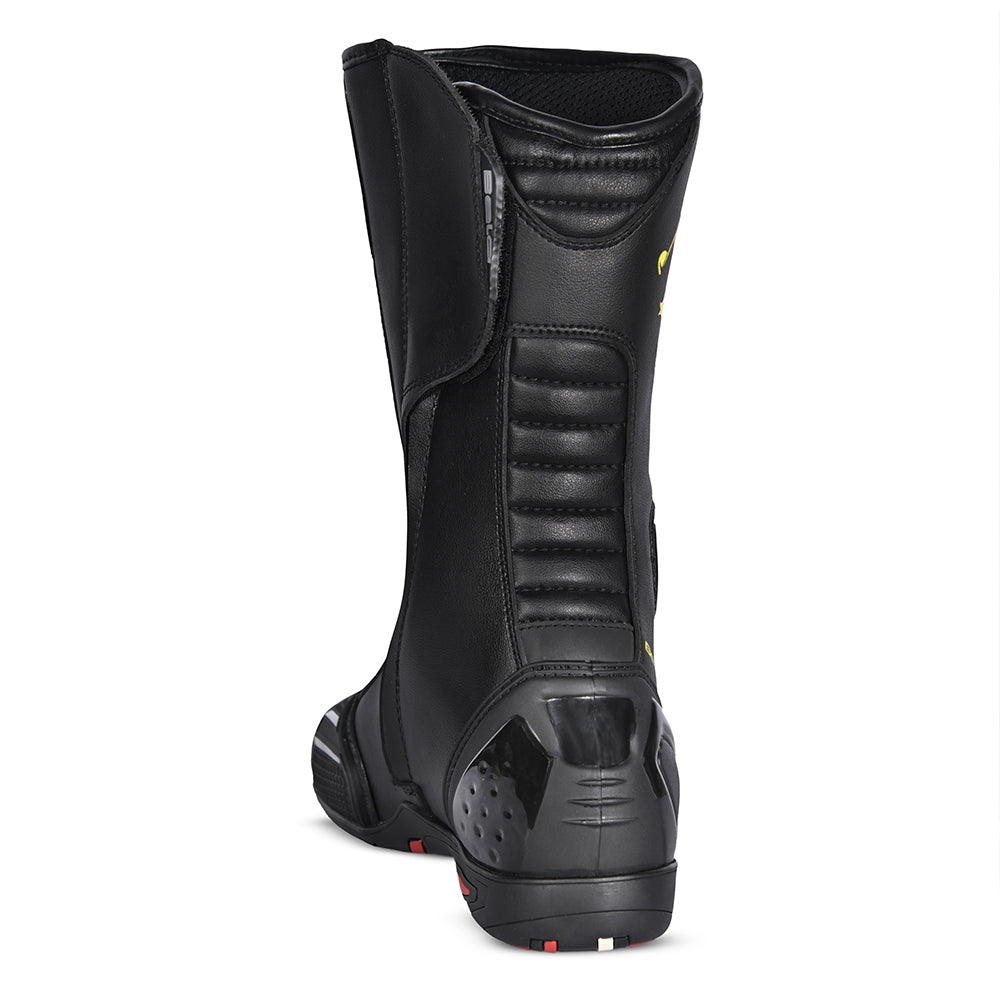 BELA STRIP Moto Couro Botas Preto Fluorescente Amarelo- Imagem do verso de Boots