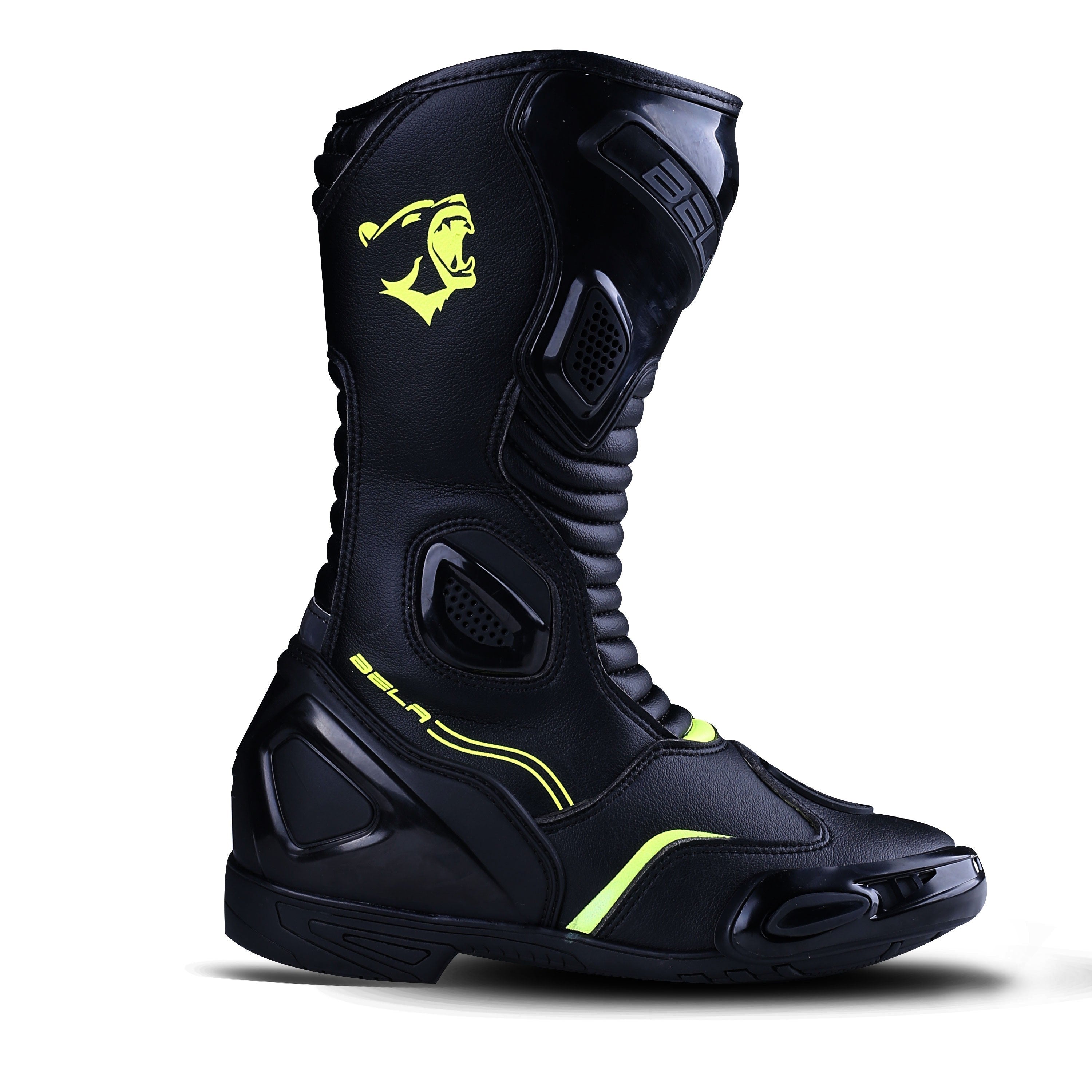 BELA STRIP Ladies Motorcycle Boots Black Fluorescent Yellow – 5 – Maximomoto PT