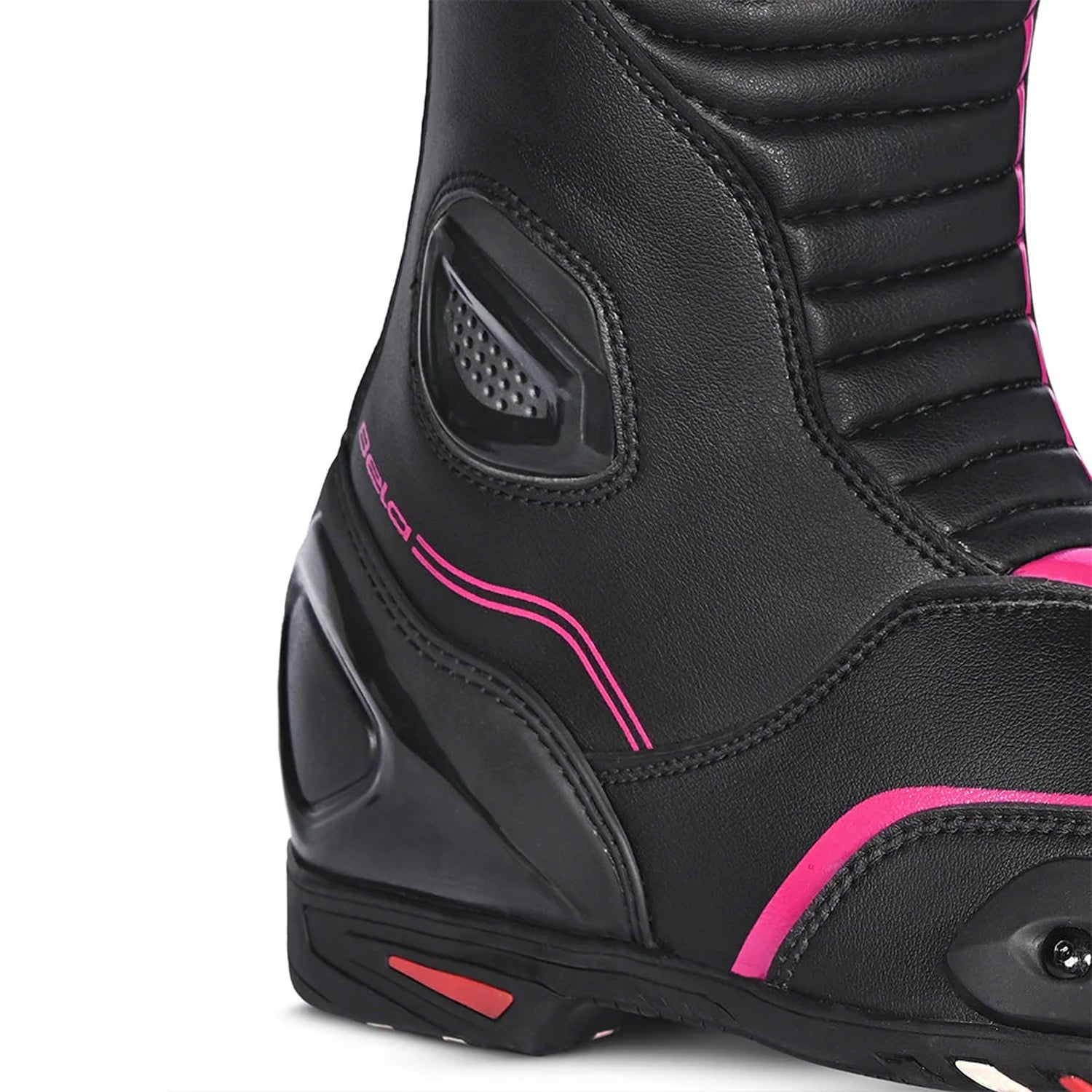 BELA STRIP Senhora Moto Couro Botas Preto Rosa Fluor – 6 – Maximomoto PT