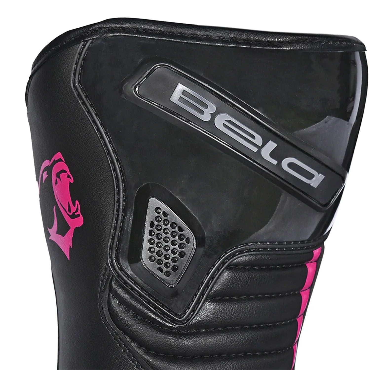 BELA STRIP Senhora Moto Couro Botas Preto Rosa Fluor – 7 – Maximomoto PT
