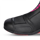 BELA STRIP Senhora Moto Couro Botas Preto Rosa Fluor